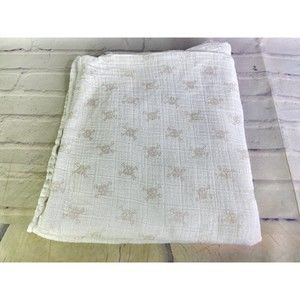 Aden Anais Silver Skulls Baby Swaddle Security Blanket Lovey White Muslin Cotton